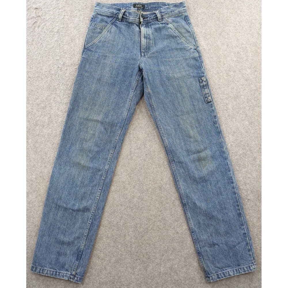 APC Jeans Rue Madam Paris Womens Small 29 Blue High Rise Straight Denim Zip Fly